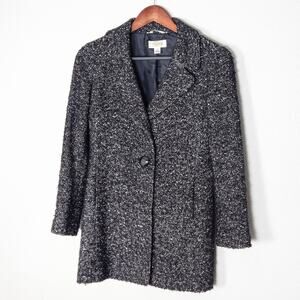 Talbots Petites Women’s Knit Coat Dark Academia Minimalist Structured Fit Sz 2